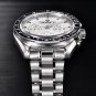 Blue_40MM Moon Mens Watches Luxury Quartz Automatic Watch For Men Chronograph 10Bar Waterproof Sport
