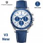 Brown_40MM Moon Mens Watches Luxury Quartz Automatic Watch For Men Chronograph 10Bar Waterproof Spor