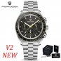 Gold_Mens Watches Moon Top Luxury Chronograph Stainless Steel Waterproof Sports Quartz Watch For Men