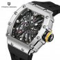 Blue_Men's Watches 2023 Top Brand Luxury Automatic Quartz Watch For Men Hollow Stainless Steel Sport