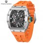 Orange_Men's Watches 2023 Top Brand Luxury Automatic Quartz Watch For Men Hollow Stainless Steel Spo