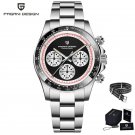 Black_2023  Panda Watch For Men Quartz Wristwatches Luxury Sports Stainless Steel Sapphire Mirror VK