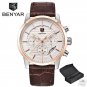 5104-Brown gold_2023  Business Men's Watches Top Brand Luxury Chronograph Quartz Watch Male Waterpro