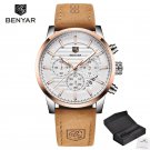 5104-Gold white_2023  Business Men's Watches Top Brand Luxury Chronograph Quartz Watch Male Waterpro