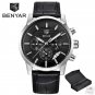 5104-Silver black_2023  Business Men's Watches Top Brand Luxury Chronograph Quartz Watch Male Waterp
