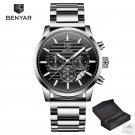 5104-Steel black_2023  Business Men's Watches Top Brand Luxury Chronograph Quartz Watch Male Waterpr