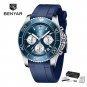 Blue_2023  Mens Watches Quartz Chronograph VD53 Stainless Steel Military Sports Watch For Men Busine
