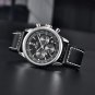 Silver Blue_Mens Watches Top Brand Luxury Sports Chronograph Quartz Watch Men Military Waterproof Ge