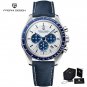 Blue L_Moon Watches Men 2023 Top Brand Multifunction Chronograph Quartz Watch For Men Sports Leather