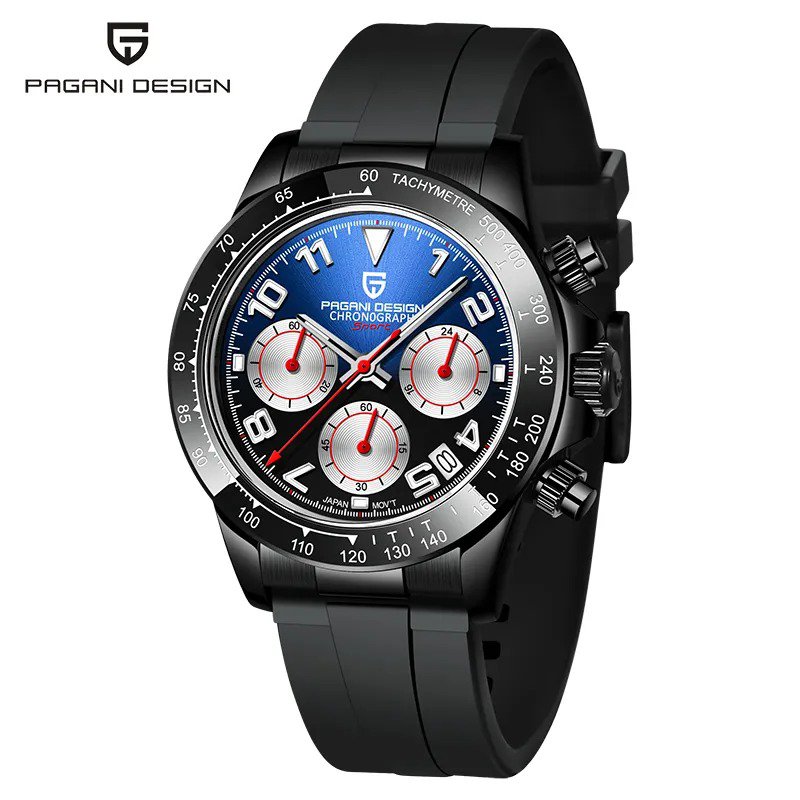 Black Blue_2023 Top Brand Luxury Mens Watches Sports Quartz Sapphire Stainless Steel 100M Waterproof