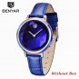 Color Blue_Ladies Wrist Watches Luxury Gold Watch Women Waterproof Top Brand Bracelet Leather Silver