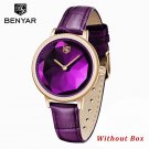 Gold Purple_Ladies Wrist Watches Luxury Gold Watch Women Waterproof Top Brand Bracelet Leather Silve