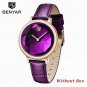 Gold Purple_Ladies Wrist Watches Luxury Gold Watch Women Waterproof Top Brand Bracelet Leather Silve