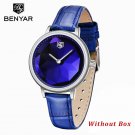 Silver Blue_Ladies Wrist Watches Luxury Gold Watch Women Waterproof Top Brand Bracelet Leather Silve