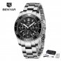 Black_Men's Watches 2021 Quartz Chronograph Japan VD53 Movement Stainless Steel Sport Watch For Men 