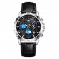Black_DEXCAR Men's Watches 2023 Quartz Watch for Men Chronograph Sports Waterproof Moon Phase Starry