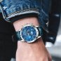 Black_DEXCAR Men's Watches 2023 Quartz Watch for Men Chronograph Sports Waterproof Moon Phase Starry