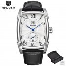 black silver_2023 Luxury Brand Quartz Mens Watches Waterproof Military Leather Men Watches Clock Mal