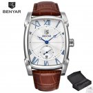 brown silver_2023 Luxury Brand Quartz Mens Watches Waterproof Military Leather Men Watches Clock Mal