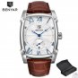 brown silver_2023 Luxury Brand Quartz Mens Watches Waterproof Military Leather Men Watches Clock Mal