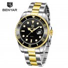Gold Black_2023 Top Brand Luxury Quartz Watch For Men Stainless Steel Sport MIYODA 2115 Waterproof M