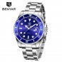 Silver Blue_2023 Top Brand Luxury Quartz Watch For Men Stainless Steel Sport MIYODA 2115 Waterproof 