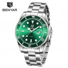 Silver Green_2023 Top Brand Luxury Quartz Watch For Men Stainless Steel Sport MIYODA 2115 Waterproof