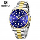 Gold Blue_Men Watch Quartz Watch For Men MIYODA 2115 Movement Stainless Steel Sport Waterproof Top L