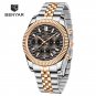Gold Black_2023 Top Brand Luxury Quartz Mens Watches Chronograph Waterproof Stainless Steel Luminous