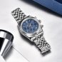 Silver Blue_2023 Top Brand Luxury Quartz Mens Watches Chronograph Waterproof Stainless Steel Luminou