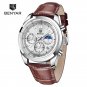 White_Casual Watch Men Sports Luxury Brand Quartz Men's Watches Chronograph Military Waterproof Leat