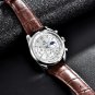 White_Casual Watch Men Sports Luxury Brand Quartz Men's Watches Chronograph Military Waterproof Leat