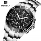 Black_Mens Watches 2023 Top Brand Luxury Quartz Wristwatches Sports Stainless Steel Sapphire Glass L