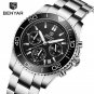 Black_Mens Watches 2023 Top Brand Luxury Quartz Wristwatches Sports Stainless Steel Sapphire Glass L