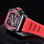 Black Red_Mens Watches Top Luxury Multi-Function Chronograph Quartz Watch Men Waterproof Military Sa