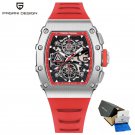 Silver Red_Mens Watches Top Luxury Multi-Function Chronograph Quartz Watch Men Waterproof Military S