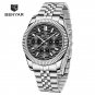 Black_2021  Automatic Watch For Men Top Brand Quartz Mens Watches Chronograph Stainless Steel Waterp