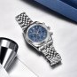 Blue_2021  Automatic Watch For Men Top Brand Quartz Mens Watches Chronograph Stainless Steel Waterpr