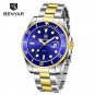 Gold Blue_Top Brand Luxury Fashion Mens Watches MIYODA 2115 Sport Watch Men Stainless Steel Military