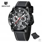 Black_Men's Watches Chronograph Quartz Watch For Men Luxury Sports Waterproof Multifunctional Lumino