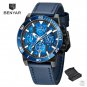 Blue_Men's Watches Chronograph Quartz Watch For Men Luxury Sports Waterproof Multifunctional Luminou