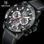 Blue_Men's Watches Chronograph Quartz Watch For Men Luxury Sports Waterproof Multifunctional Luminou