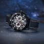 Red_Men's Watches Chronograph Quartz Watch For Men Luxury Sports Waterproof Multifunctional Luminous