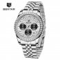 Silver_Gold Men's Watches 2021 Top Brand Luxury Quartz Watch For Men Chronograph Stainless Steel Spo