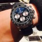 1687 Silver Blue_Mens Watches Top Brand Men Automatic Wristwatch Silica 100M Waterproof Chronograph