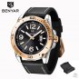 Gold Black_2023 Fashion Mens Watches Top Brand Luxury Big Dial Military Quartz Watch Leather Waterpr