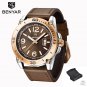 Gold Brown_2023 Fashion Mens Watches Top Brand Luxury Big Dial Military Quartz Watch Leather Waterpr