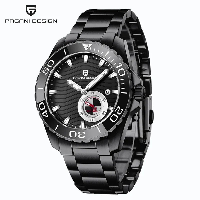 Black_Automatic Watch Men Top Brand Luxury Ceramic Bezel Stainless Steel Waterproof Mechanical Men's