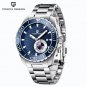 Silver Blue_Automatic Watch Men Top Brand Luxury Ceramic Bezel Stainless Steel Waterproof Mechanical