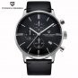 Silver Black L_Men Watch   Top Brand Luxury Quartz Chronograph Watches Men's Sports Waterproof Wrist